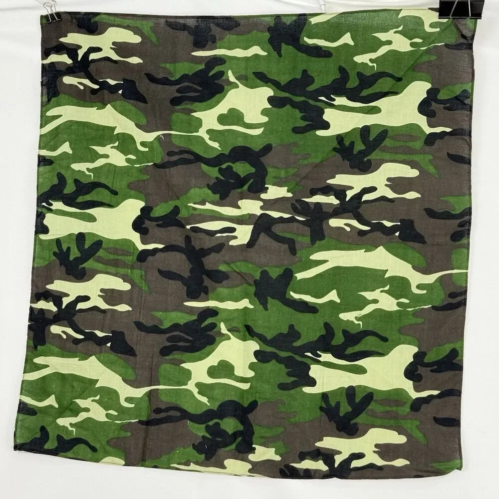 CAMO CAMOUFLAGE Bandana Bandanna BIKER HANKY HEADWRAP 21x21 In